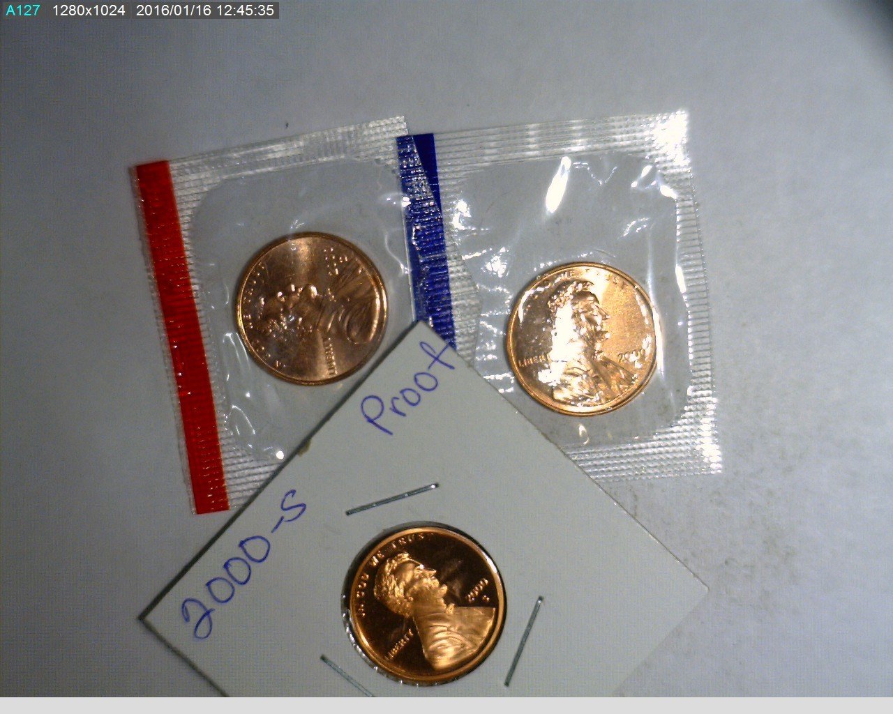 2000 P D S 1C Lincoln Cents Unc in mint cello and proof