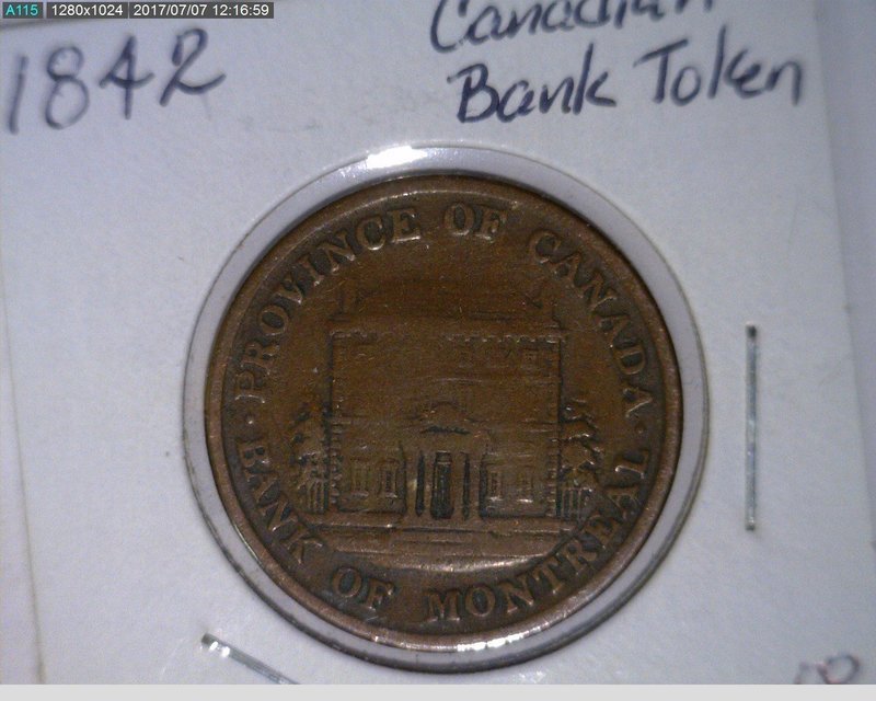 1842 1/2 Penny Canadian Bank Token