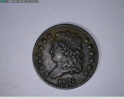 1826 1/2C Half Cent