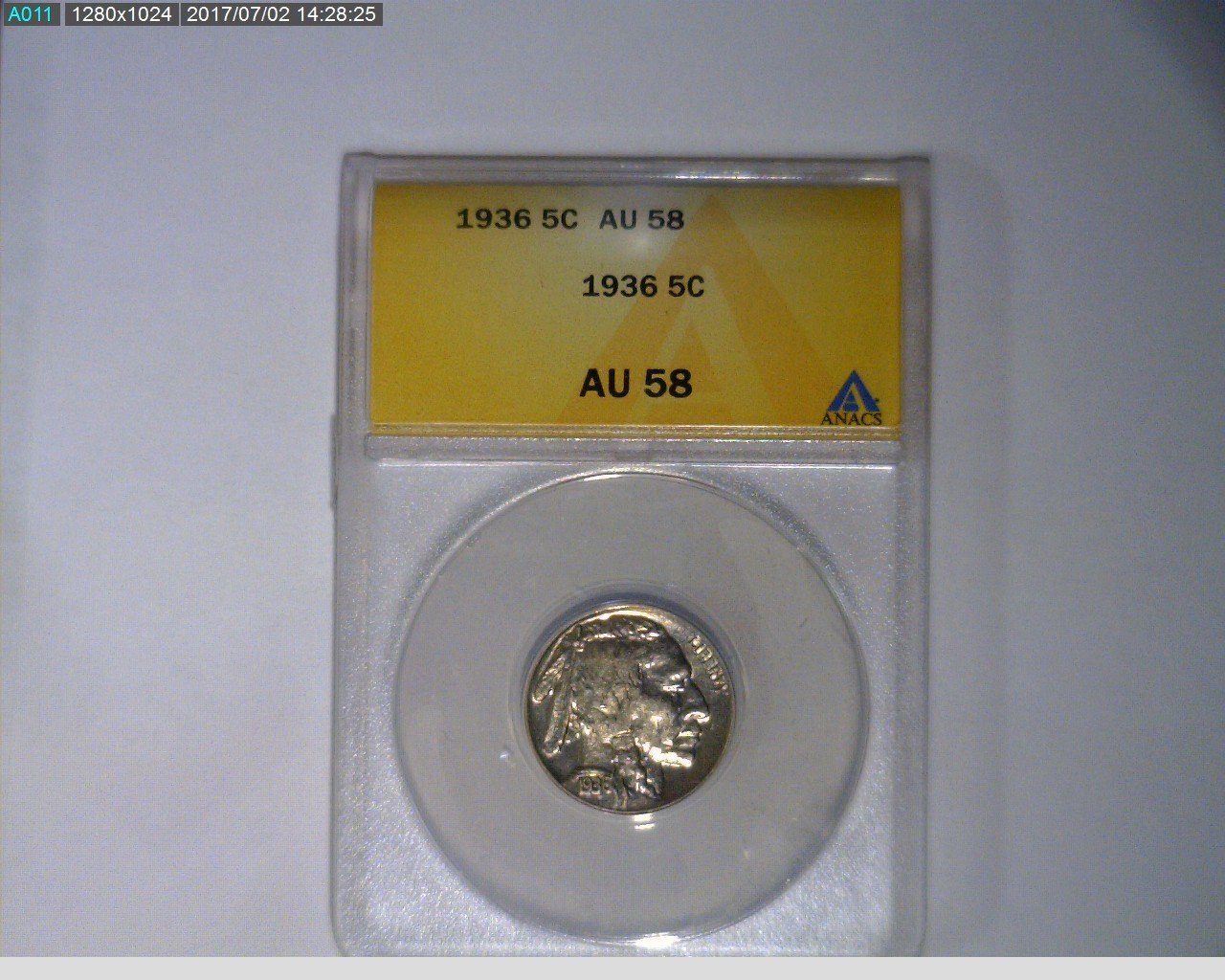 1936 5C Buffalo Nickel
