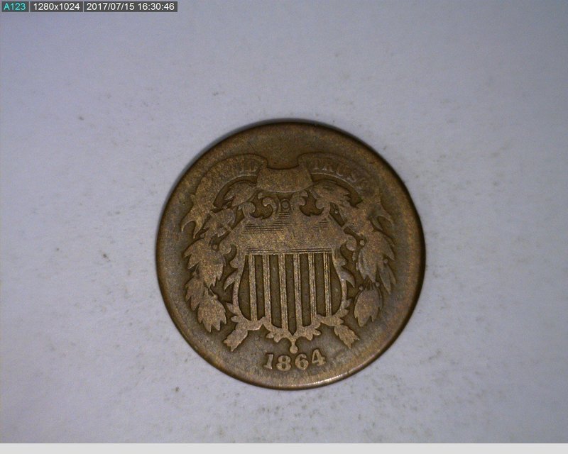 1864 2C Two Cent Civil War Coin