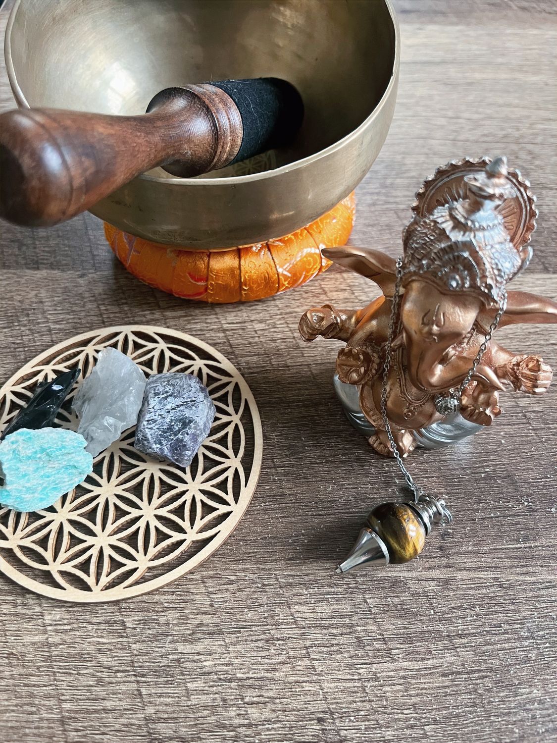 📿 Pendule Goutte en Œil de Tigre