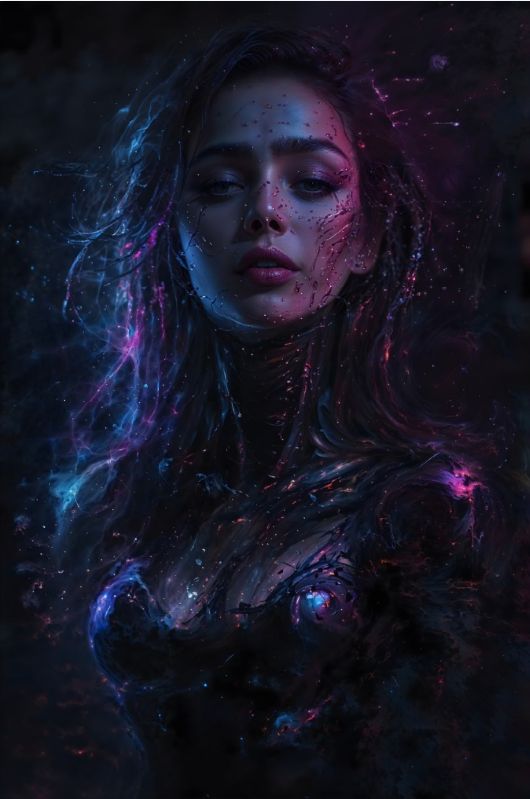 She Who Glitches the Silence – 16K Digital Artwork