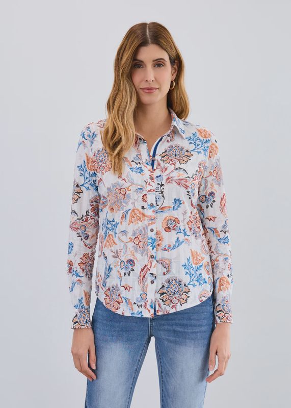 JACQUARD  LONG SLEEVE BLOUSE