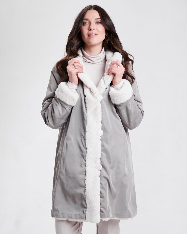 REVERSIBLE FAUX FUR COAT
