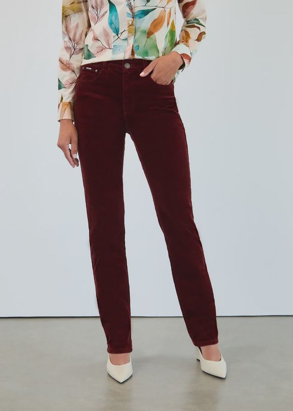 SUZANNE STRAIGHT LEG (BURGANDY)