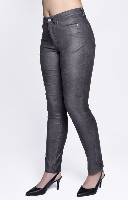 SLIM PRINTED SUEDE PANT