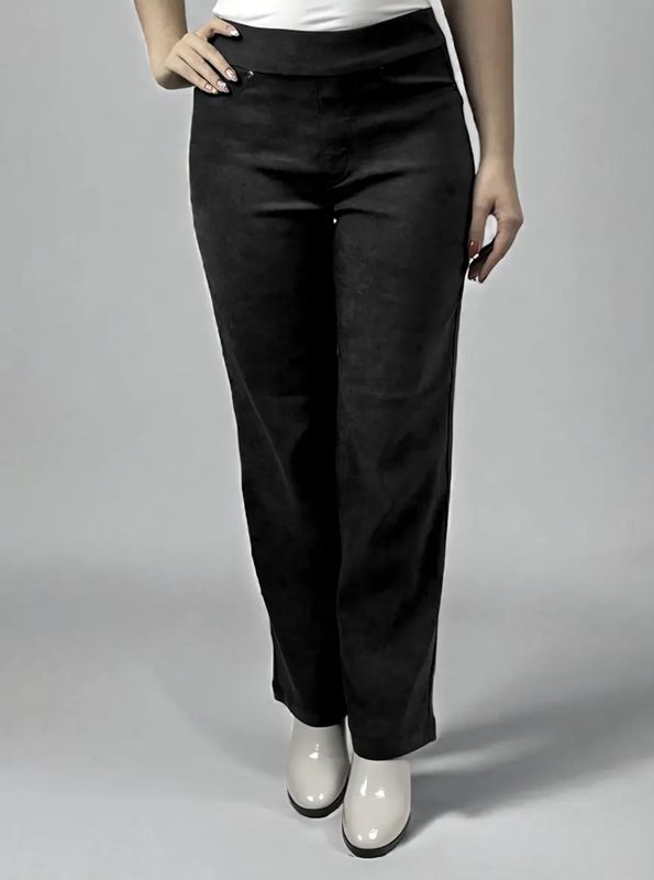 WIDE LEG SUEDE PANT (BLACK)