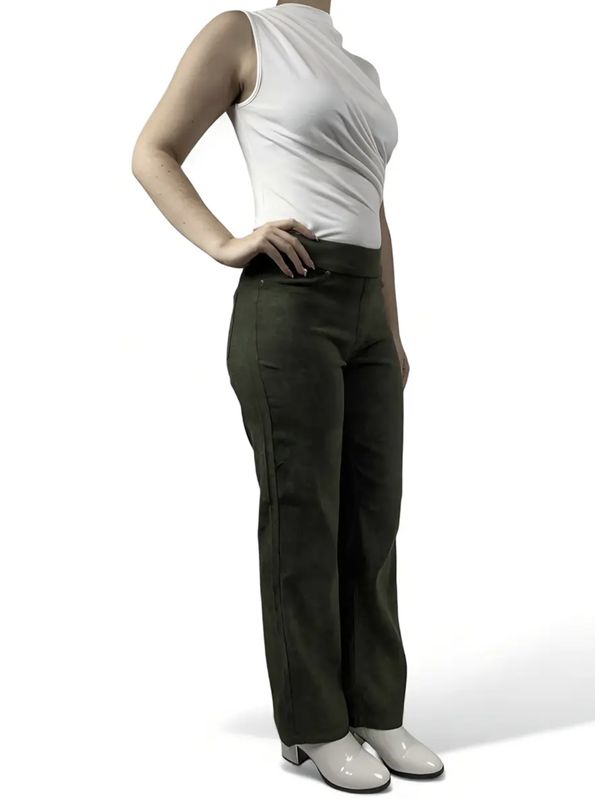 WIDE LEG SUEDE PANT