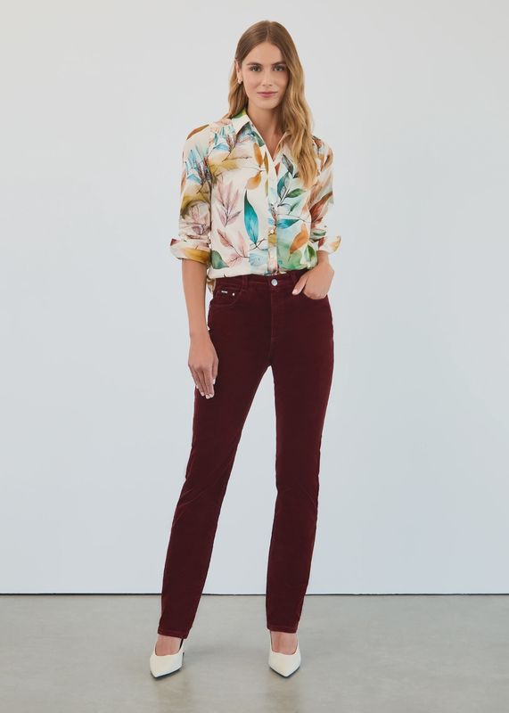 SUZANNE STRAIGHT LEG (BURGANDY)