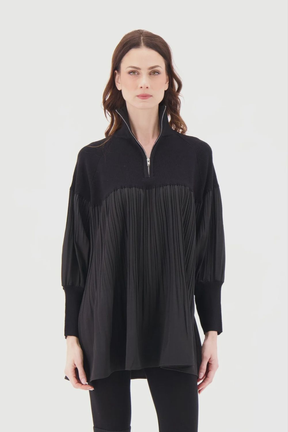 MOCKNECK PLEATED TUNIC