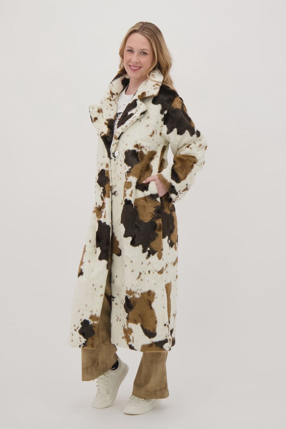 THE “MOO” FAUX FUR LONG COAT