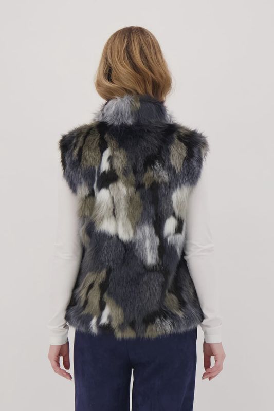 MULTICOLOUR FAUX FUR VEST