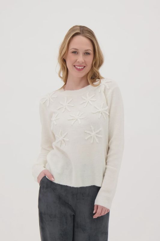 STARFISH HAND APPLIQUE SWEATER
