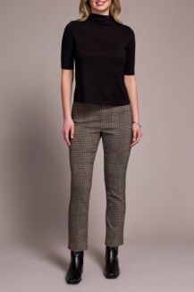 SOFT FRENCH TERRY FUNNEL NECK ELBOW SLEEVE TOP