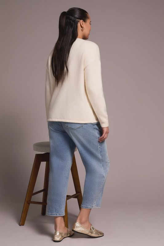 SOFT PEARL APPLIQUE DOLMAN SLEEVE SWEATER