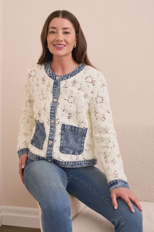 MIXED MEDIA CROCHET JACKET