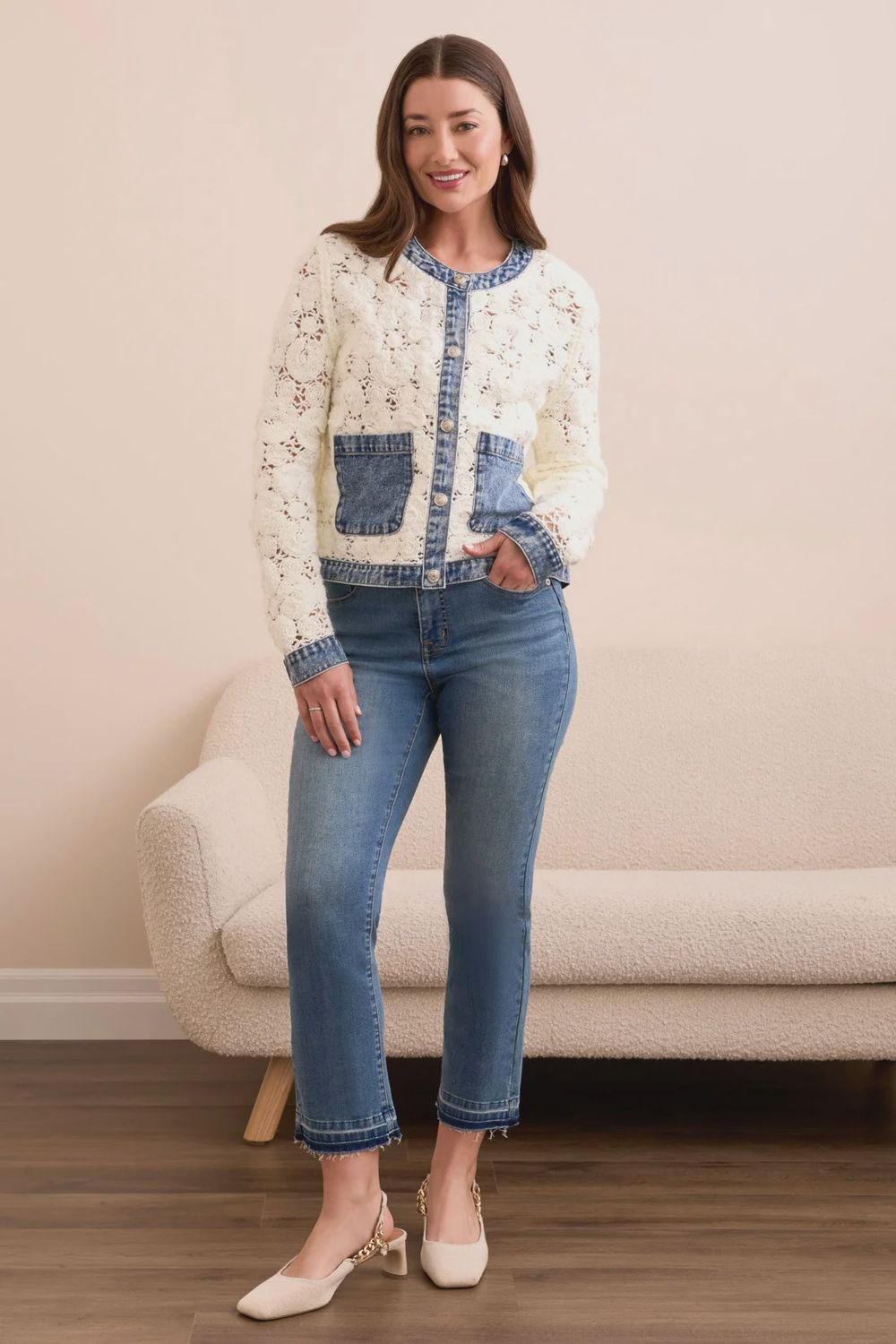 MIXED MEDIA CROCHET JACKET