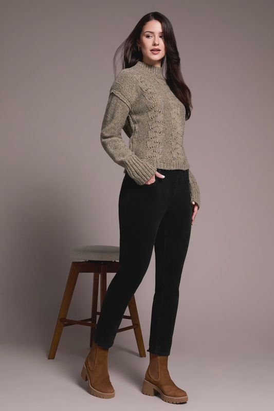AUDREY MICRO CORD PULL-ON ANKLE PANT