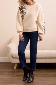 EMBROIDERED TERRY SWEATER, Size: s