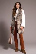 PLAID WIDE NOTCH COLLAR VEST, Size: s