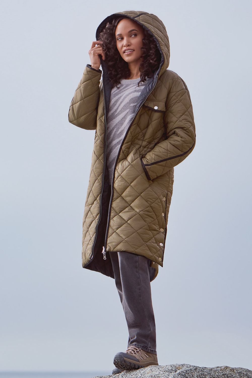 REVERSIBLE QUILTED PUFFER, Size: S