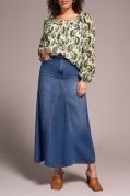 FLOWY LYOCELL® DENIM SKIRT, Size: 6