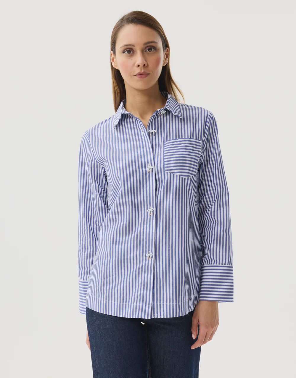 AVA STRIPED BLOUSE, Size: 2
