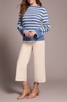 LIGHTWEIGHT STRIPED SWEATER, Colour: slate, Size: xs