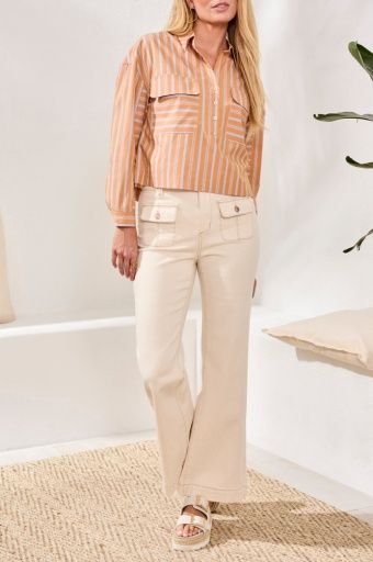 POPOVER DROP SHOULDER BLOUSE-SAHARABEIGE