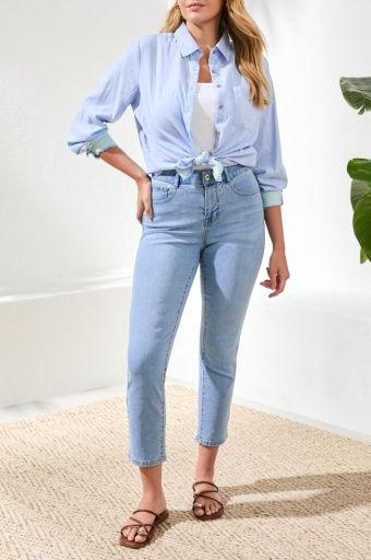 SOPHIA CURVY HUGGING STRAIGHT ANKLE JEANS-DESERTSKY