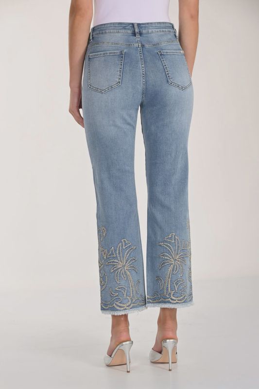EMBROIDERED DENIM CROP