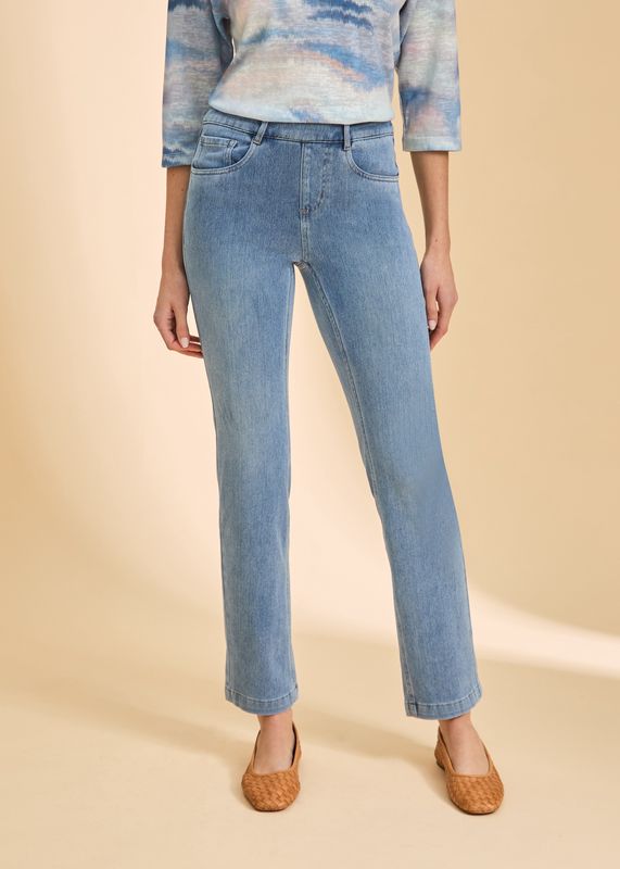 PULL-ON WIDE CROP DENIM PANT