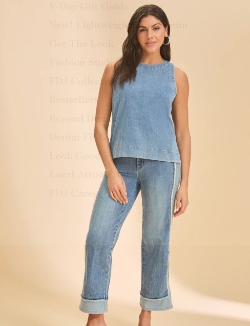 SLEEVELESS DENIM TOP