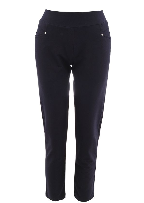 KNIT CROP PANTS, Colour: navy, Size: l
