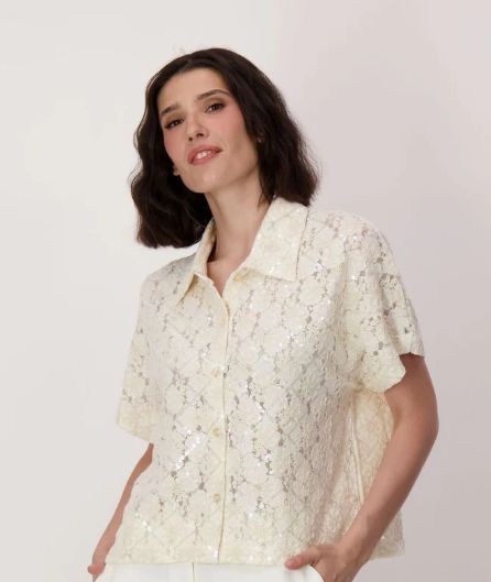 SEQUIN LACE BLOUSE