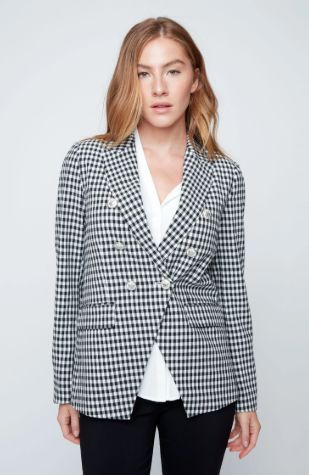 Gingham Woven Blazer