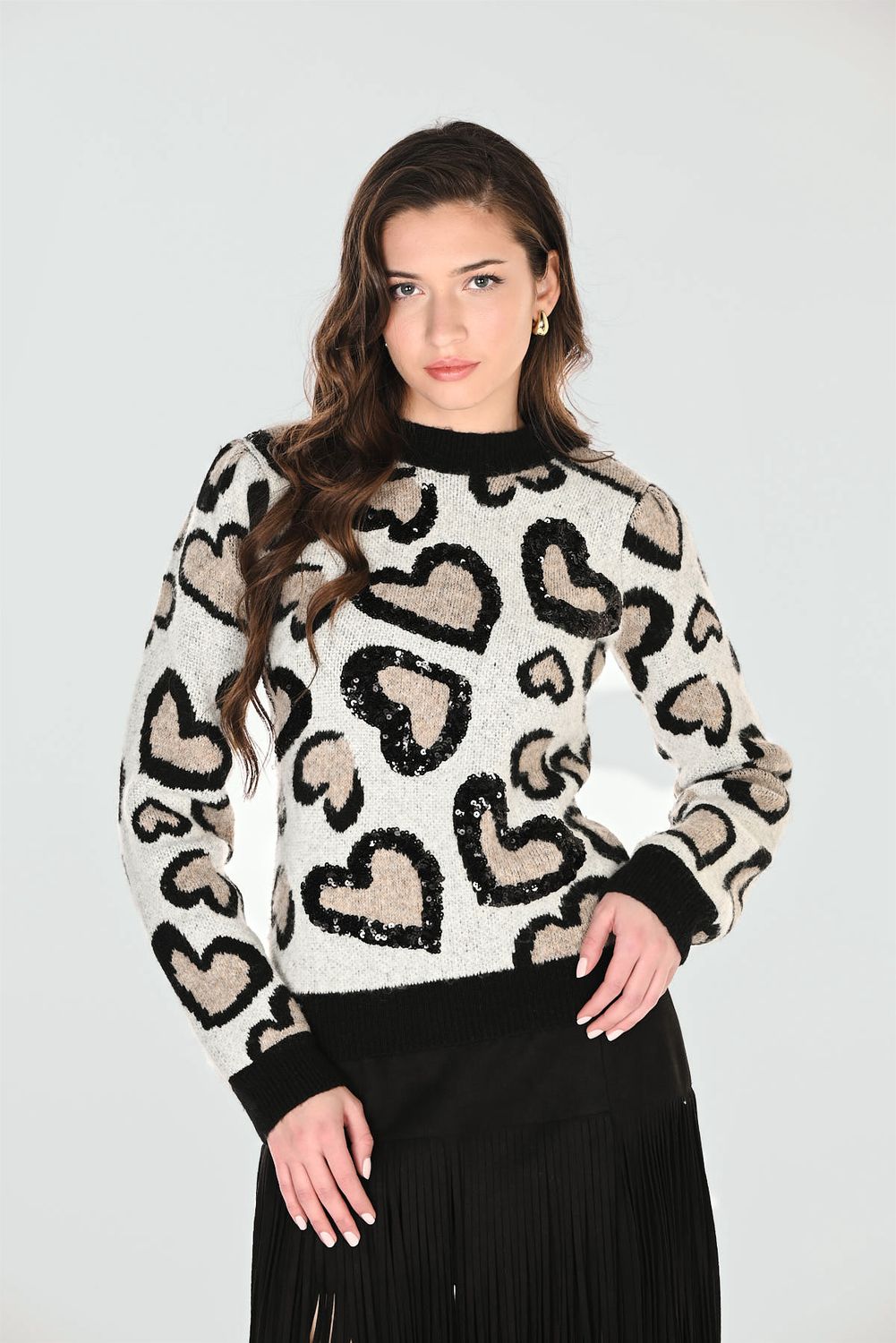 KNIT HEART SWEATER