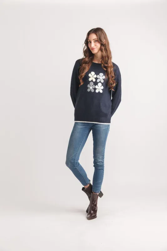 FLORAL KNIT SWEATER