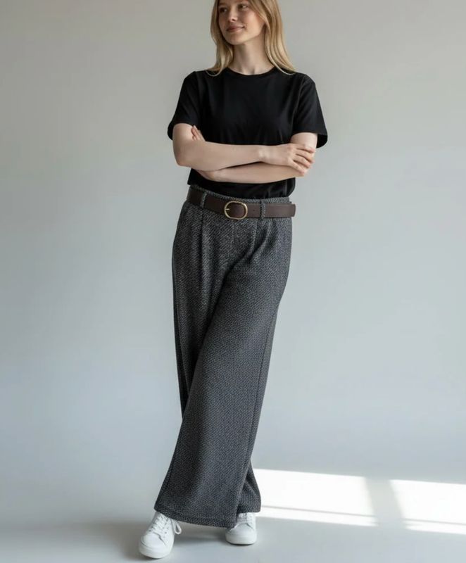 KNIT BELTED PANT