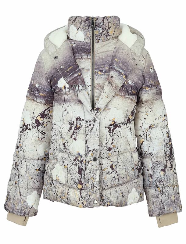 PUFFER COAT W/SPLATTER DETAIL
