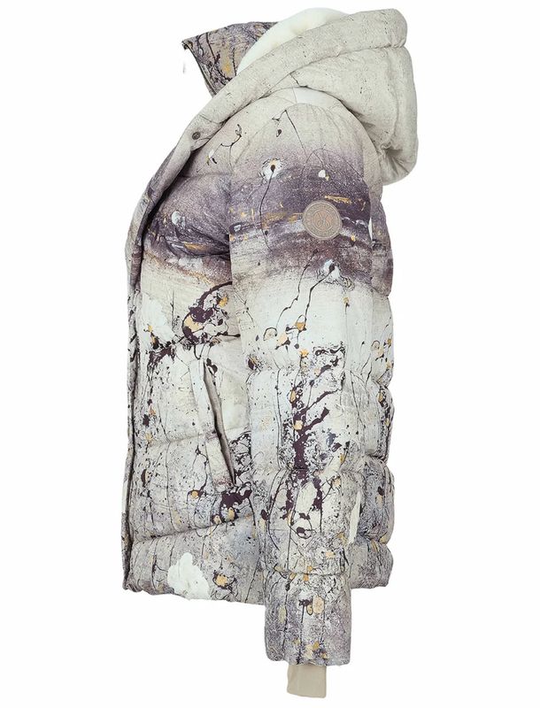 PUFFER COAT W/SPLATTER DETAIL