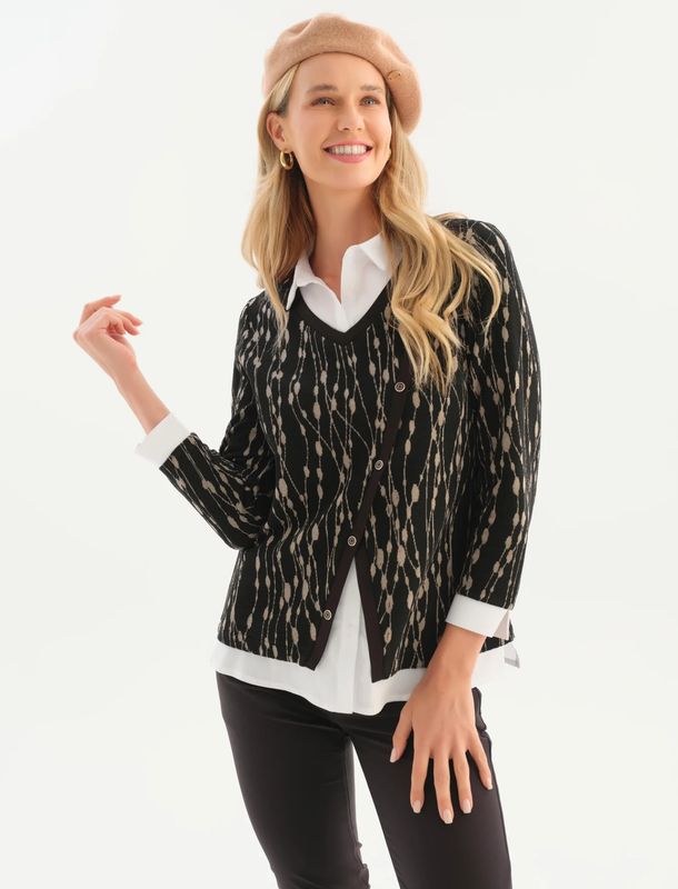 SHIRT COLLAR SWEATER