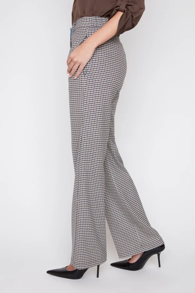 MINI HOUNDSTOOTH STRAIGHT-LEG DRESS PANT