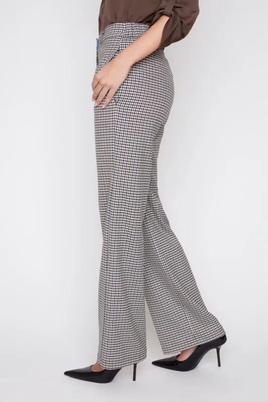 MINI HOUNDSTOOTH STRAIGHT-LEG DRESS PANT