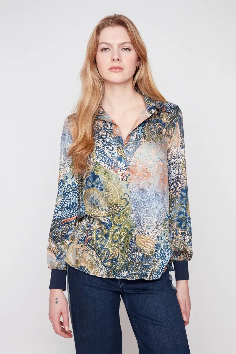 PAISLEY PRINT BLOUSE