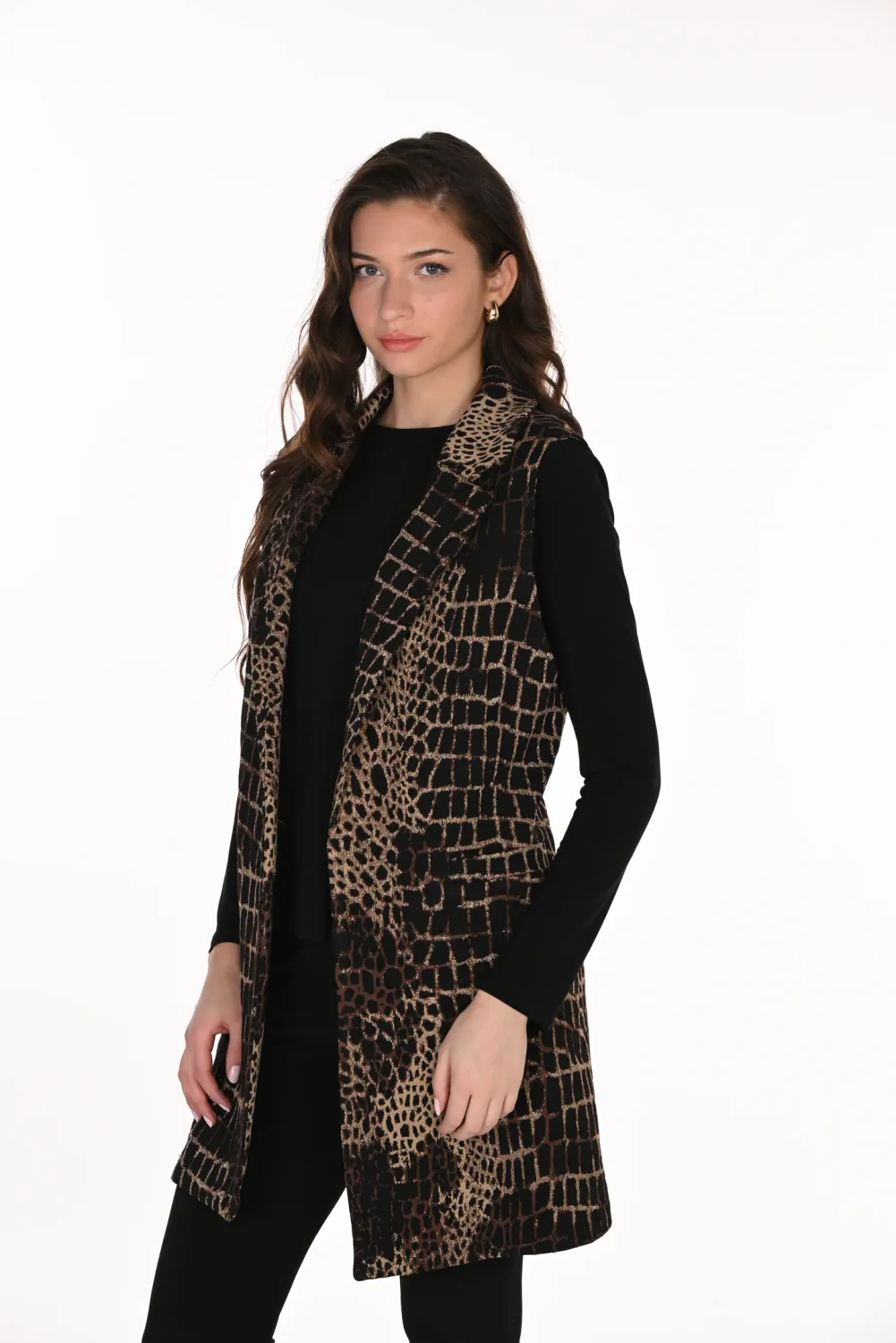 LONG PATTERNED VEST