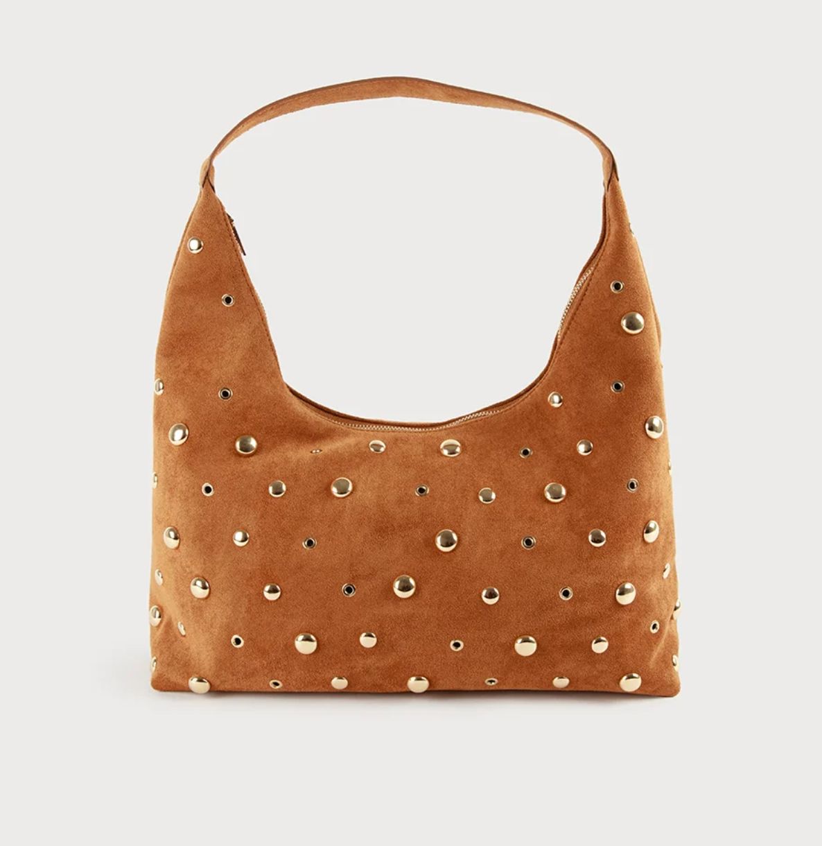 FAUX SUEDE HOBO BAG