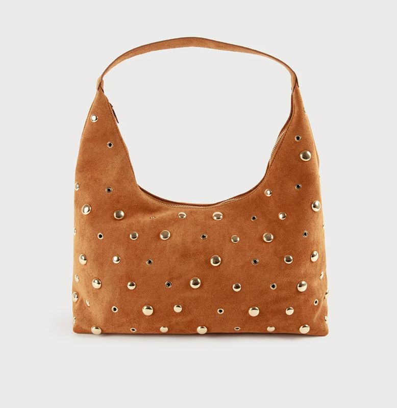 FAUX SUEDE HOBO BAG