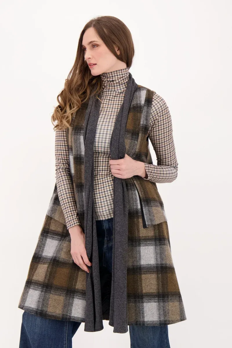 CHECK LONG VEST